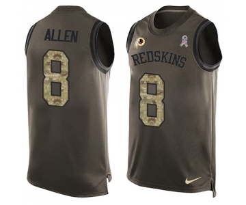 Nike Redskins #8 Kyle Allen Green Men's Stitched NFL Limited Salute To Service Tank Top Jersey