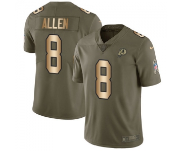 Nike Redskins #8 Kyle Allen Olive Gold Men's Stitched NFL Limited 2017 Salute To Service Jersey