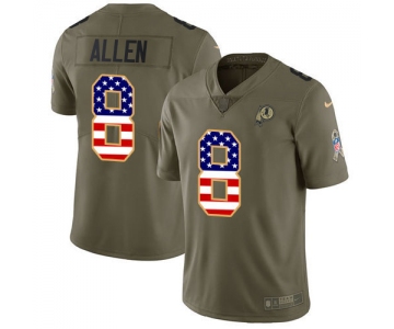 Nike Redskins #8 Kyle Allen Olive USA Flag Men's Stitched NFL Limited 2017 Salute To Service Jersey