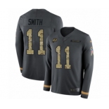 Nike Washington Redskins #11 Alex Smith Limited Black Salute to Service Therma Long Sleeve NFL Jersey