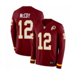 Nike Washington Redskins #12 Colt McCoy Limited Burgundy Therma Long Sleeve NFL Jersey