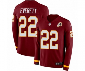 Nike Washington Redskins #22 Deshazor Everett Limited Burgundy Therma Long Sleeve NFL Jersey