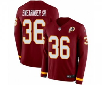 Nike Washington Redskins #36 D.J. Swearinger Limited Burgundy Therma Long Sleeve NFL Jersey