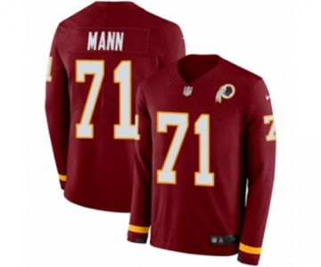 Nike Washington Redskins #71 Charles Mann Limited Burgundy Therma Long Sleeve NFL Jersey