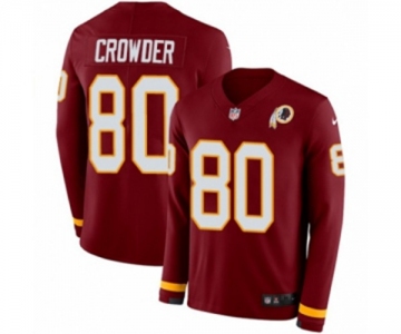 Nike Washington Redskins #80 Jamison Crowder Limited Burgundy Therma Long Sleeve NFL Jersey