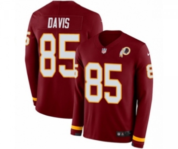 Nike Washington Redskins #85 Vernon Davis Limited Burgundy Therma Long Sleeve NFL Jersey