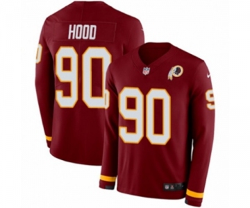 Nike Washington Redskins #90 Ziggy Hood Limited Burgundy Therma Long Sleeve NFL Jersey