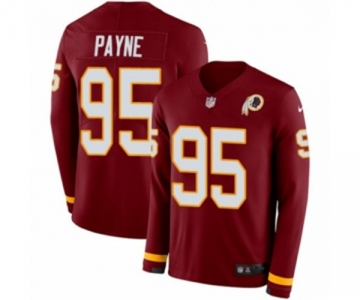 Nike Washington Redskins #95 Da'Ron Payne Limited Burgundy Therma Long Sleeve NFL Jersey