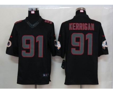 nike nfl jerseys washington redskins #91 kerrigan black[nike limited]