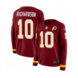 Women Nike Washington Redskins #10 Paul Richardson Limited Burgundy Therma Long Sleeve NFL Jersey