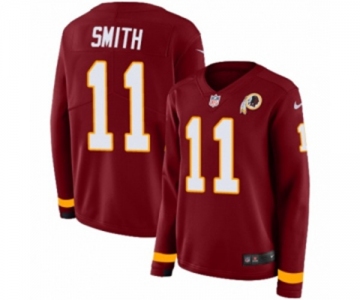 Women Nike Washington Redskins #11 Alex Smith Limited Burgundy Therma Long Sleeve NFL Jersey