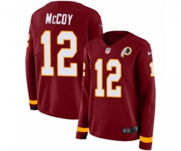 Women Nike Washington Redskins #12 Colt McCoy Limited Burgundy Therma Long Sleeve NFL Jersey