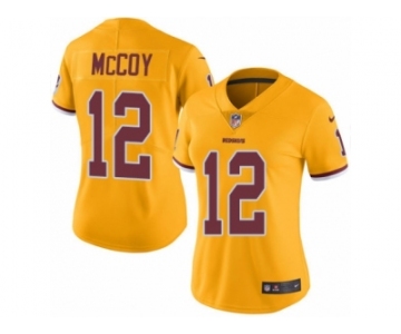 Women Nike Washington Redskins #12 Colt McCoy Limited Gold Rush Vapor Untouchable NFL Jersey