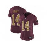 Women Nike Washington Redskins #14 Ryan Grant Burgundy Red Gold Number Alternate 80TH Anniversary Vapor Untouchable Limited Player NFL Jersey