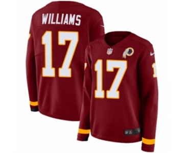 Women Nike Washington Redskins #17 Doug Williams Limited Burgundy Therma Long Sleeve NFL Jersey