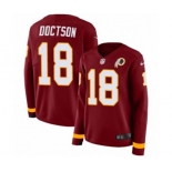 Women Nike Washington Redskins #18 Josh Doctson Limited Burgundy Therma Long Sleeve NFL Jersey