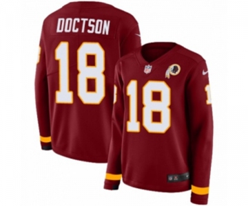 Women Nike Washington Redskins #18 Josh Doctson Limited Burgundy Therma Long Sleeve NFL Jersey