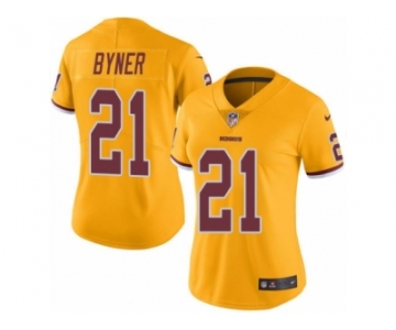 Women Nike Washington Redskins #21 Earnest Byner Limited Gold Rush Vapor Untouchable NFL Jersey