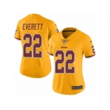 Women Nike Washington Redskins #22 Deshazor Everett Limited Gold Rush Vapor Untouchable NFL Jersey