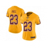 Women Nike Washington Redskins #23 DeAngelo Hall Limited Gold Rush Vapor Untouchable NFL Jersey