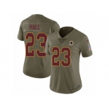 Women Nike Washington Redskins #23 DeAngelo Hall Limited Olive 2017 Salute to Service NFL Jersey