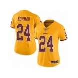 Women Nike Washington Redskins #24 Josh Norman Limited Gold Rush Vapor Untouchable NFL Jersey