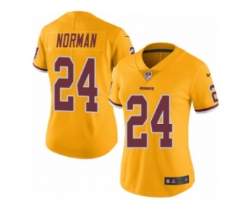 Women Nike Washington Redskins #24 Josh Norman Limited Gold Rush Vapor Untouchable NFL Jersey