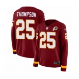 Women Nike Washington Redskins #25 Chris Thompson Limited Burgundy Therma Long Sleeve NFL Jersey