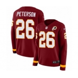 Women Nike Washington Redskins #26 Adrian Peterson Limited Burgundy Therma Long Sleeve NFL Jersey