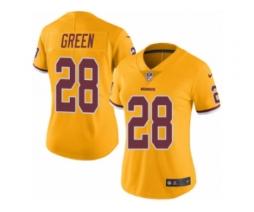 Women Nike Washington Redskins #28 Darrell Green Limited Gold Rush Vapor Untouchable NFL Jersey