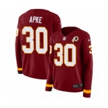 Women Nike Washington Redskins #30 Troy Apke Limited Burgundy Therma Long Sleeve NFL Jersey