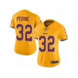 Women Nike Washington Redskins #32 Samaje Perine Limited Gold Rush Vapor Untouchable NFL Jersey