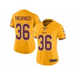 Women Nike Washington Redskins #36 D.J. Swearinger Limited Gold Rush Vapor Untouchable NFL Jersey