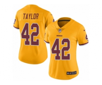 Women Nike Washington Redskins #42 Charley Taylor Limited Gold Rush Vapor Untouchable NFL Jersey