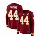 Women Nike Washington Redskins #44 John Riggins Limited Burgundy Therma Long Sleeve NFL Jersey