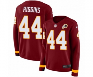 Women Nike Washington Redskins #44 John Riggins Limited Burgundy Therma Long Sleeve NFL Jersey