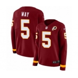 Women Nike Washington Redskins #5 Tress Way Limited Burgundy Therma Long Sleeve NFL Jersey