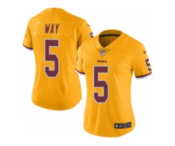 Women Nike Washington Redskins #5 Tress Way Limited Gold Rush Vapor Untouchable NFL Jersey