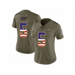 Women Nike Washington Redskins #5 Tress Way Limited Olive USA Flag 2017 Salute to Service NFL Jersey