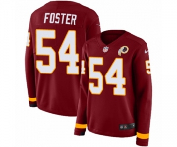 Women Nike Washington Redskins #54 Mason Foster Limited Burgundy Therma Long Sleeve NFL Jersey