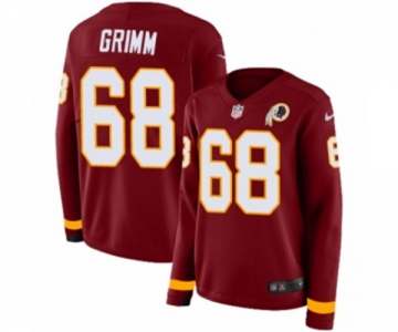 Women Nike Washington Redskins #68 Russ Grimm Limited Burgundy Therma Long Sleeve NFL Jersey