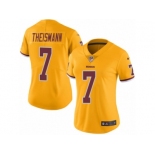 Women Nike Washington Redskins #7 Joe Theismann Limited Gold Rush Vapor Untouchable NFL Jersey