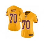 Women Nike Washington Redskins #70 Sam Huff Limited Gold Rush Vapor Untouchable NFL Jersey