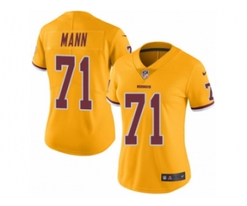 Women Nike Washington Redskins #71 Charles Mann Limited Gold Rush Vapor Untouchable NFL Jersey