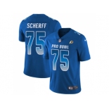 Women Nike Washington Redskins #75 Brandon Scherff Royal Stitched NFL Limited NFC 2018 Pro Bowl Jersey