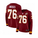 Women Nike Washington Redskins #76 Morgan Moses Limited Burgundy Therma Long Sleeve NFL Jersey