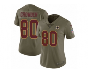 Women Nike Washington Redskins #80 Jamison Crowder Limited Olive 2017 Salute to Service NFL Jersey