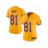 Women Nike Washington Redskins #81 Art Monk Limited Gold Rush Vapor Untouchable NFL Jersey