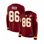 Women Nike Washington Redskins #86 Jordan Reed Limited Burgundy Therma Long Sleeve NFL Jersey