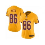 Women Nike Washington Redskins #86 Jordan Reed Limited Gold Rush Vapor Untouchable NFL Jersey